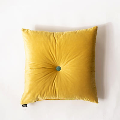 纯色意大利绒抱枕靠垫 50X50cm 奥丁金正方形（50*-50cm，带纽扣）