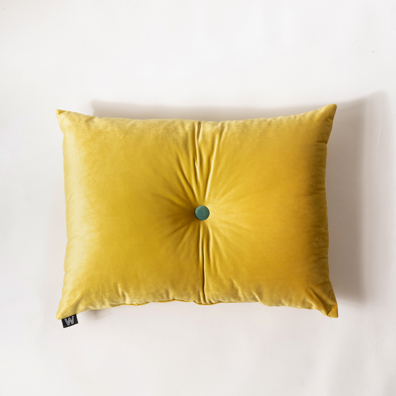 纯色意大利绒抱枕靠垫 50X50cm 奥丁金长方形（60*45cm，带纽扣）