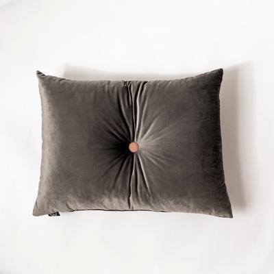 纯色意大利绒抱枕靠垫 50X50cm 高级灰长方形（60*45cm，带纽扣）
