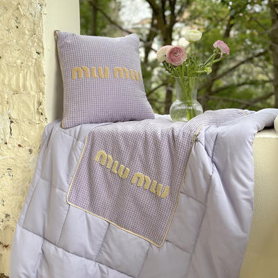 2023新款微甜刺绣抱枕被系列 50X50cm展开150*200cm 微甜-香芋紫