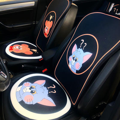 2020新款亚麻汽车坐垫七件套 前排坐垫/个 猫和老鼠
