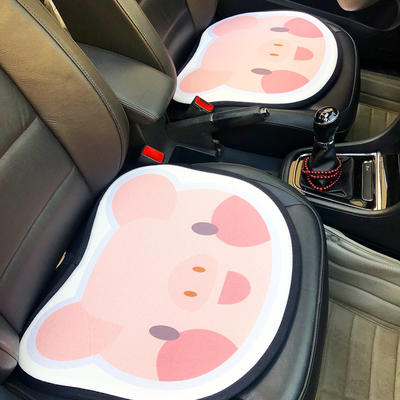 2020新款ins风动物系列坐垫系列 亚麻前排坐垫/个 粉猪猪