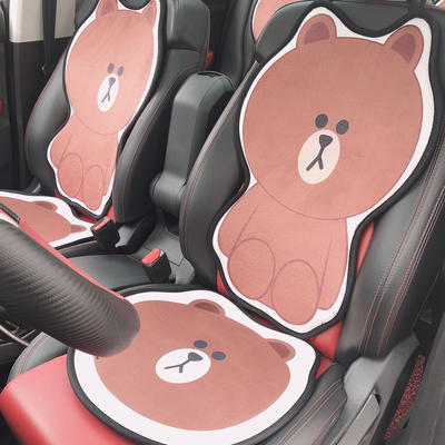 2020新款分体卡通汽车坐垫 前排坐垫/个 布朗熊
