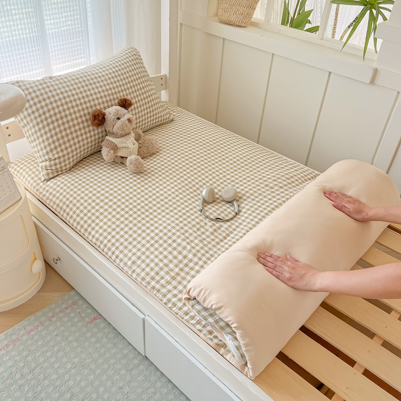 2025新款开学季学生床垫套床褥套褥子套无印风格子水洗棉床垫套寝室宿舍单人90x200床垫套 维也纳之旅