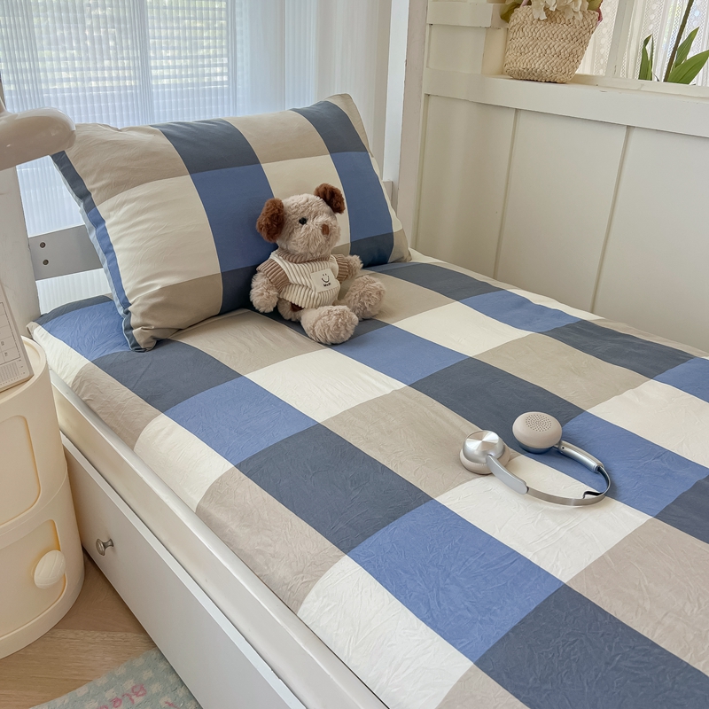 2025学生床垫套床褥套褥子套无印风水洗棉床垫套学生寝室套件宿舍单人90x200床垫套 时空探索-蓝