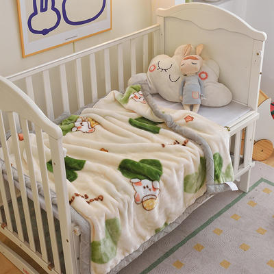 2023新款儿童拉舍尔毛毯双层加厚宝宝盖毯婴儿毯幼儿园秋冬季空调绒毯 150x200cm3.5斤 爱心萌宝
