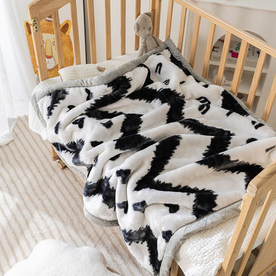 2023新款儿童拉舍尔毛毯双层加厚宝宝盖毯婴儿毯幼儿园秋冬季空调绒毯 150x200cm3.5斤 密语波纹