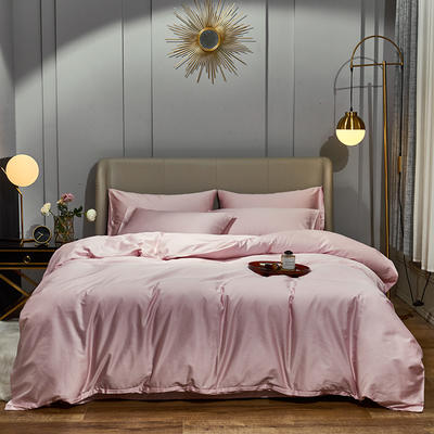 2021新款-60s纯色贡缎长绒棉四件套 床单款四件套1.8m（6英尺）床 玉色