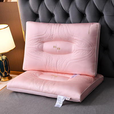 2023新款莫代尔蚕丝乳胶定型枕芯柔软丝滑枕头立体枕 蚕丝乳胶定型枕粉色