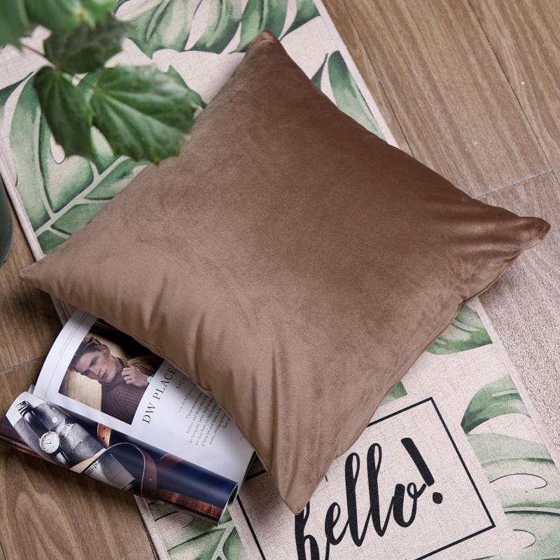 2019新款-纯色荷兰绒系列抱枕靠垫（无球球） 45*45cm含芯 G
