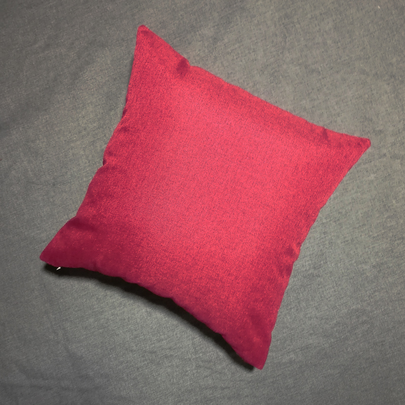 2020沐风家居新款纯色加厚棉麻抱枕靠垫（尺寸可定制） 46x46cm 朱砂红