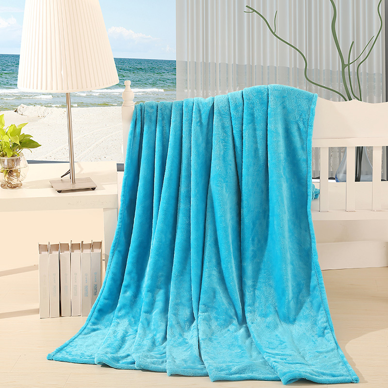 2024新款法莱绒保暖毛毯盖毯毯子系列 150*200cm 天蓝色