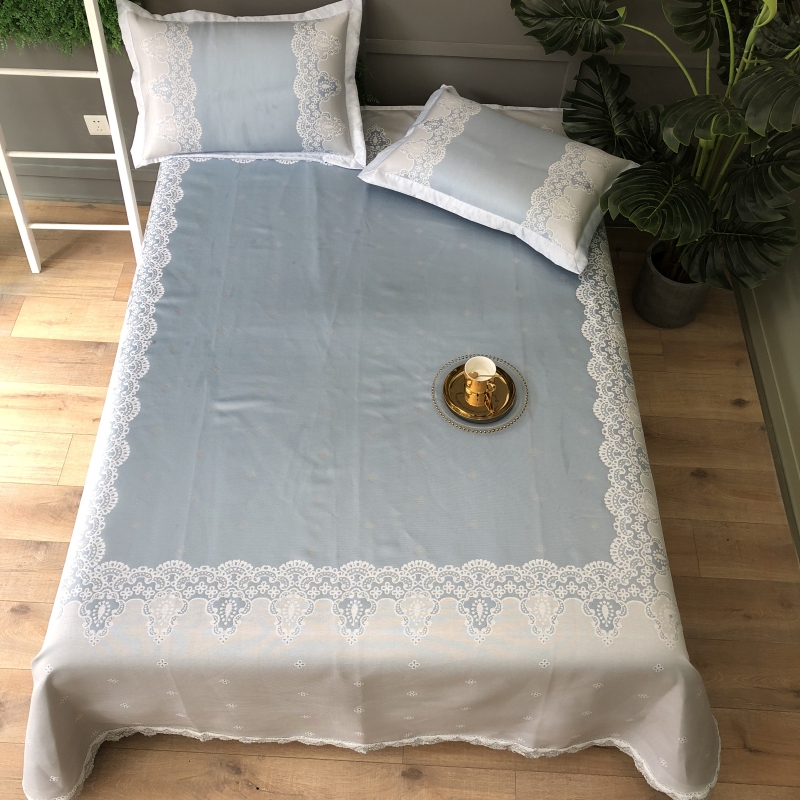 安睡宝  900D可机洗提花床单款床席实拍图 250*250cm 绚丽罗曼-蓝色