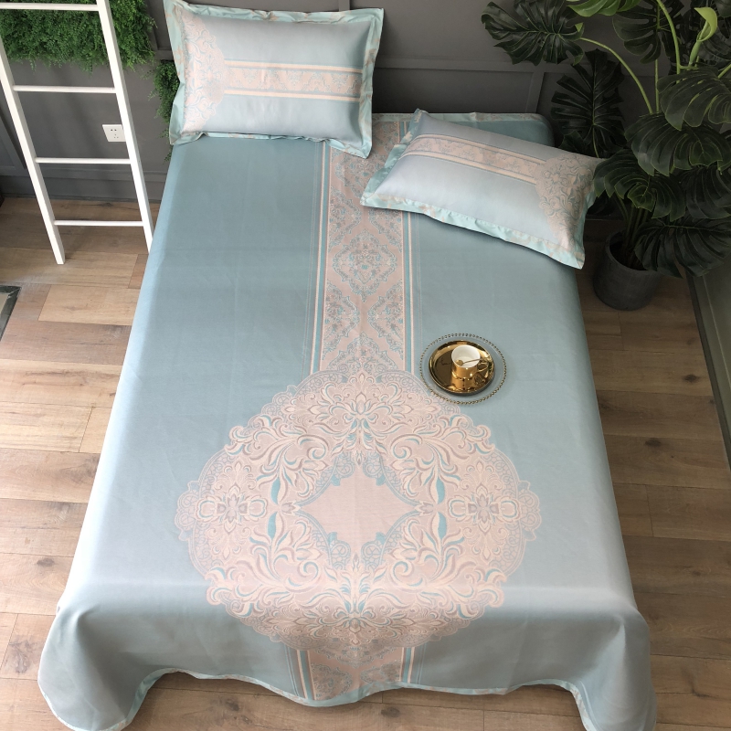 安睡宝  900D可机洗提花床单款床席实拍图 250*250cm 中式卡罗-绿色