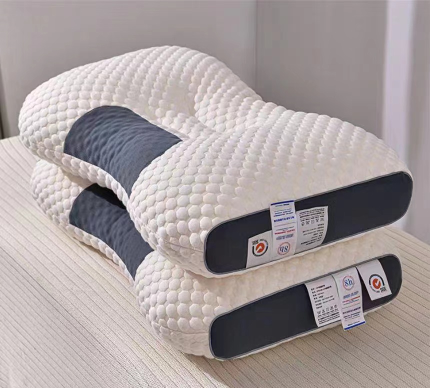 2023新款针织棉水立方枕头拼色立体定型分区按摩枕芯 48x74cm 针织棉水立方枕一只