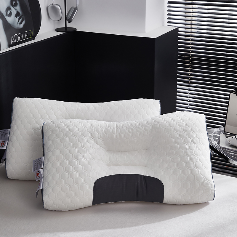 2023新款大豆乳胶护颈3D枕 枕头枕芯 灰色 48x74cm/只