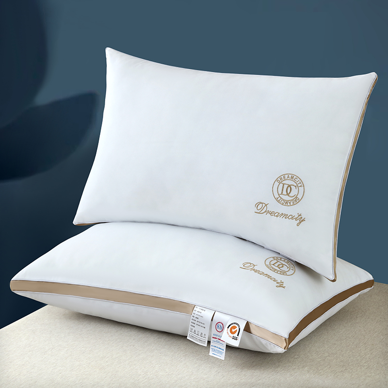 2024新款DC磨毛羽丝绒枕枕头枕芯 48x74cm/只 咖啡金0.7kg
