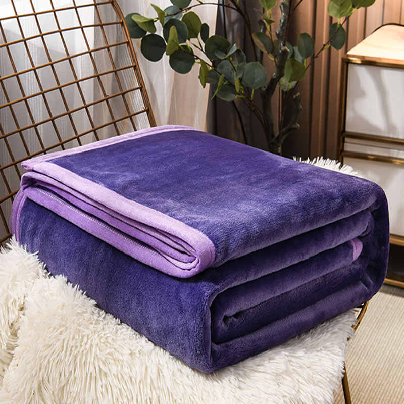 2023新款加厚法莱绒多功能毛毯系列 120*200cm 深紫色
