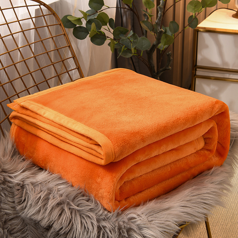 2023新款加厚法莱绒多功能毛毯系列 120*200cm 橙色