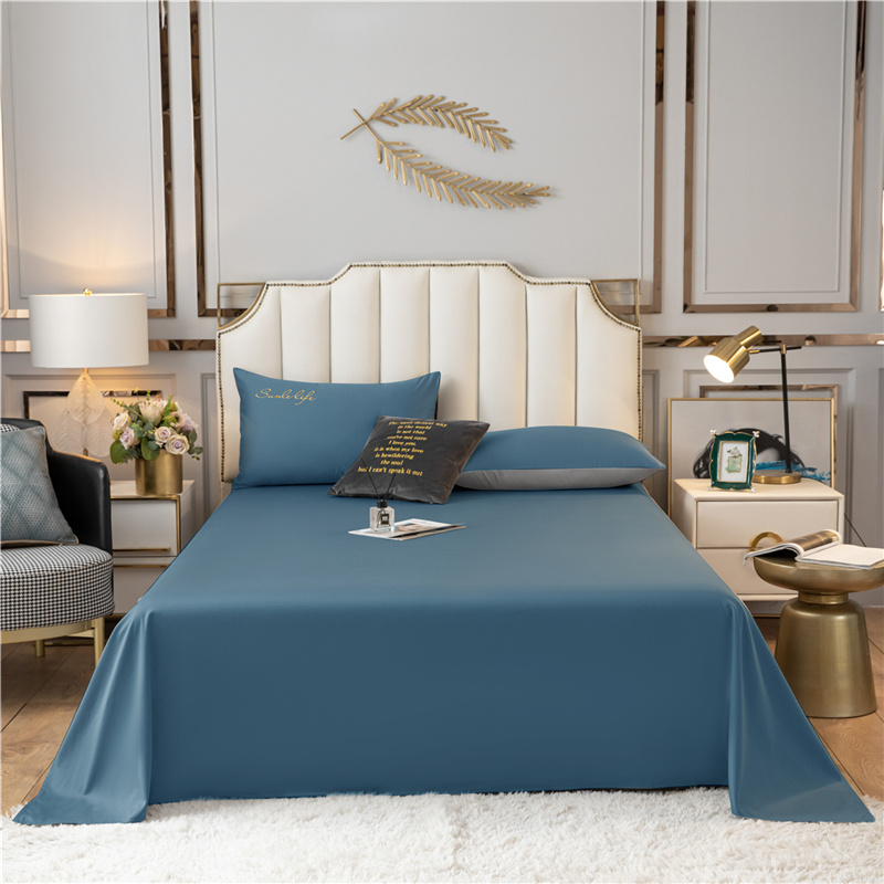 2021新款水洗棉单品床单床笠枕套 枕套48*74cm/对 月光蓝
