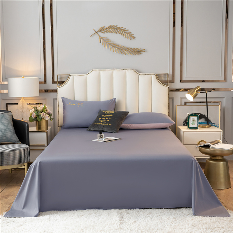 2021新款水洗棉单品床单床笠枕套 枕套48*74cm/对 紫灰