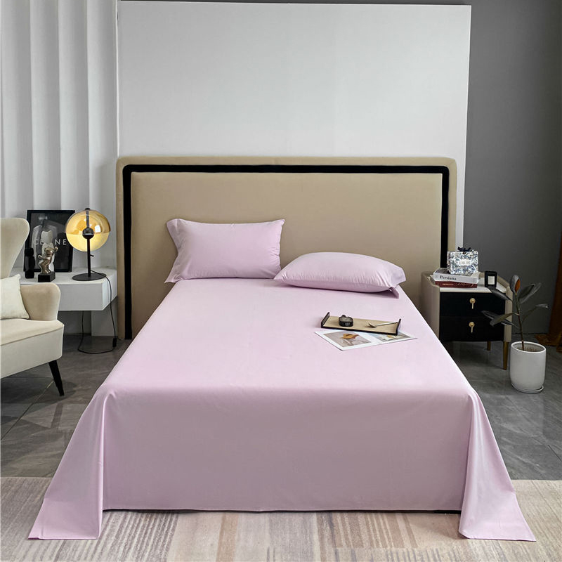 2022新款A类全棉长绒棉加厚磨毛雅系列单品床单 床单200*230cm 磨毛床单-木槿紫