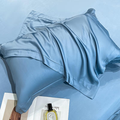 2023新款兰精天丝TM纯色系列单品枕套 48*74cm枕套一对 单枕套-深海蓝