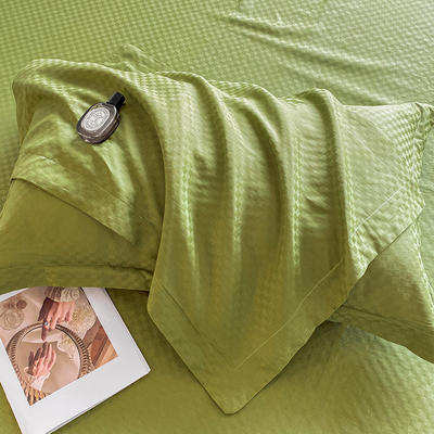 2023新款全棉提花尼克罗系列单品枕套 48*74cm枕套一对 提花单枕套-富贵绿