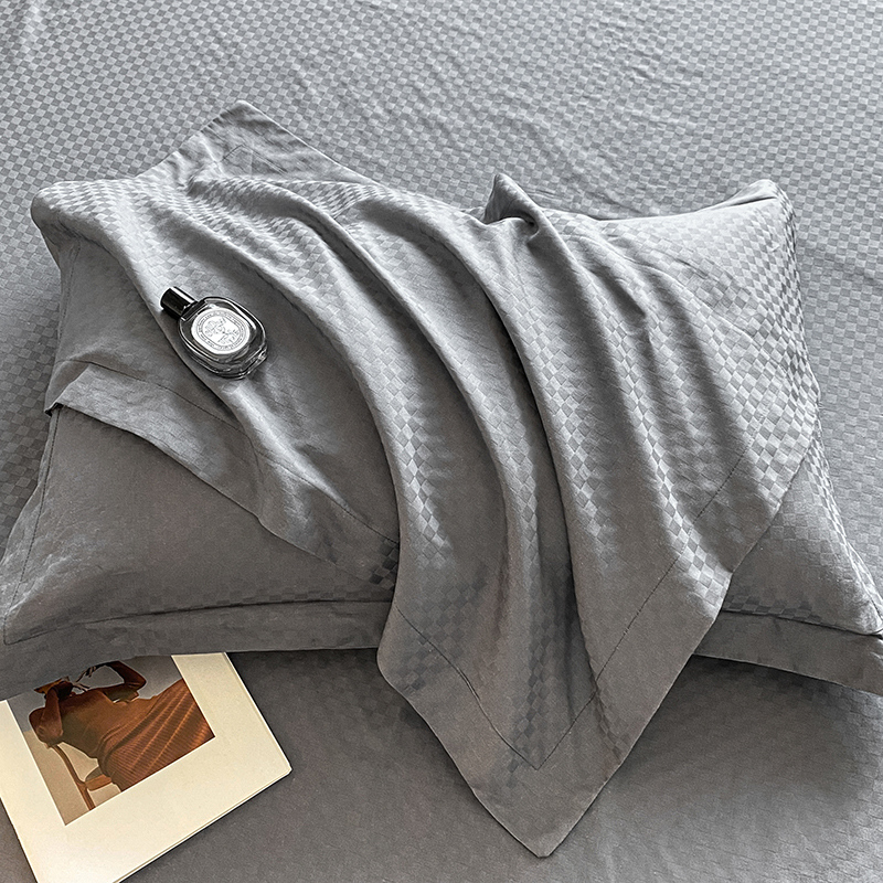 2023新款全棉提花尼克罗系列单品枕套 48*74cm枕套一对 提花单枕套-高级灰