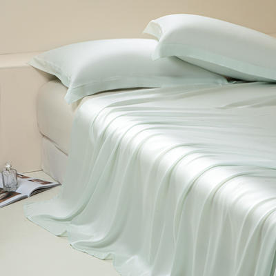 2024新款莱赛尔兰精天丝棉纯色单品及套件--单床单 245*250cm-单床单 床单-空绿