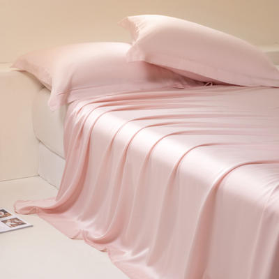 2024新款莱赛尔兰精天丝棉纯色单品及套件--单床单 245*250cm-单床单 床单-玫瑰粉