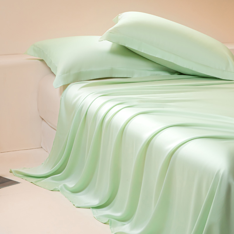 2024新款莱赛尔兰精天丝棉纯色单品及套件--单床单 245*250cm-单床单 床单-柠檬绿