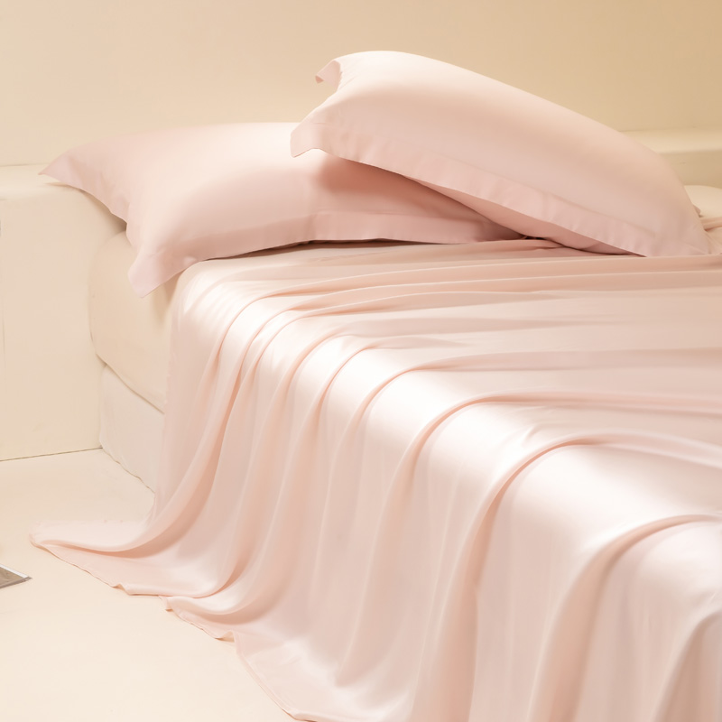 2024新款莱赛尔兰精天丝棉纯色单品及套件--单床单 245*250cm-单床单 床单-肉桂粉