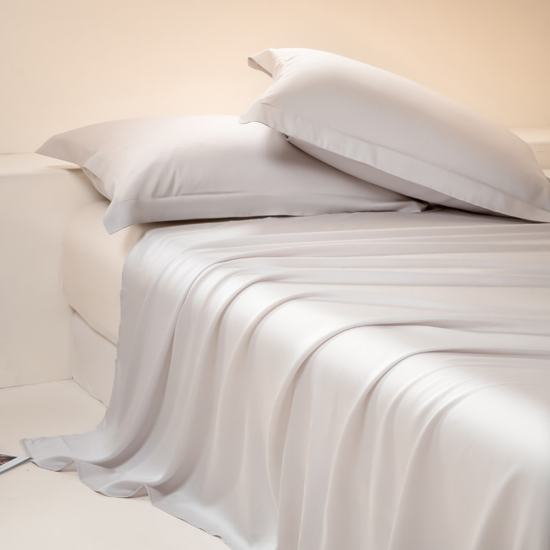 2024新款莱赛尔兰精天丝棉纯色单品及套件--单床单 245*250cm-单床单 床单-太空灰