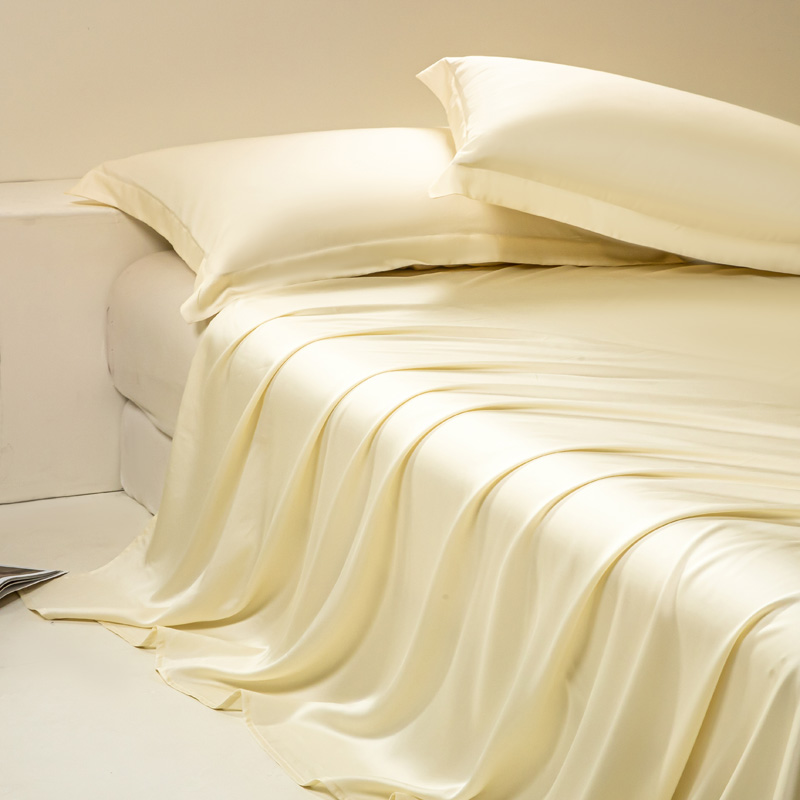 2024新款莱赛尔兰精天丝棉纯色单品及套件--单床单 245*250cm-单床单 床单-雪梨