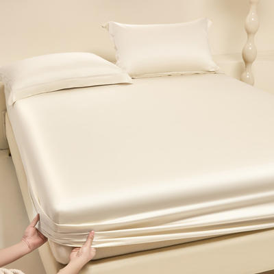 2024新款莱赛尔兰精天丝棉纯色单品及套件--单床笠 150*200cm-单床笠 床笠-象牙白