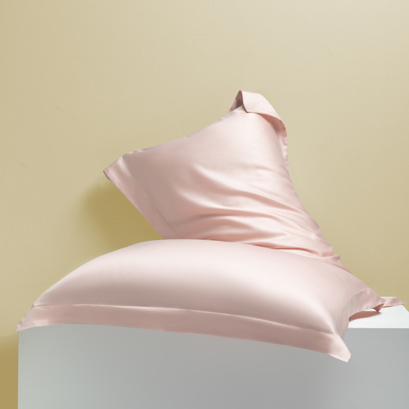 2024新款莱赛尔兰精天丝棉纯色单品及套件--单枕套 48*74cm枕套/对 枕套-玫瑰粉
