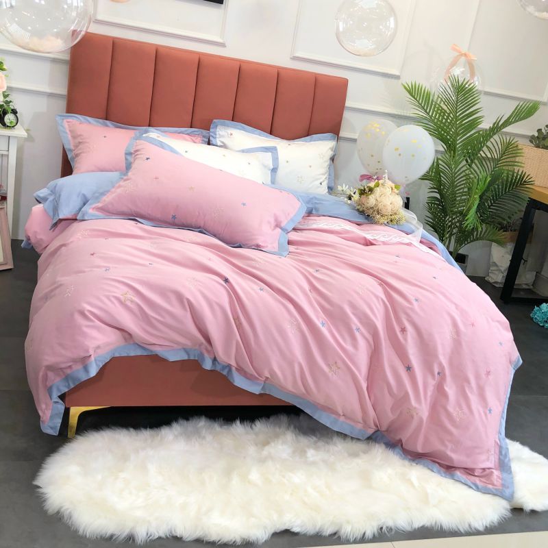 2020新款-60支长绒棉系列-光芒（星海） 1.8m（6英尺）床（床单款） 粉色