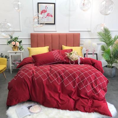 2020新款-60支长绒棉系列-露华浓珍珠 1.8m（6英尺）床（床单款） 红色