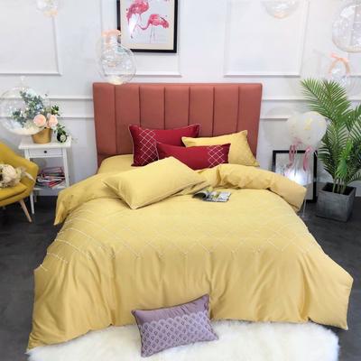 2020新款-60支长绒棉系列-露华浓珍珠 1.8m（6英尺）床（床单款） 黄色
