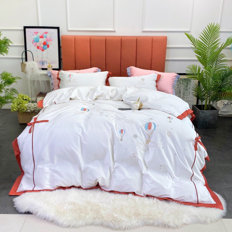 2020新款-浪漫土耳其四件套实拍 床单款1.8m（6英尺）床 瓷白