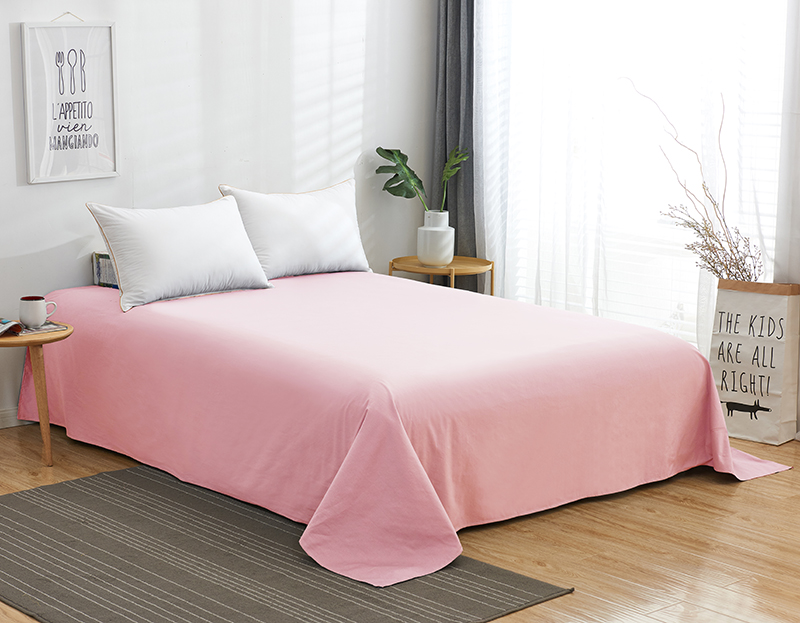 2020新款纯色全棉单品床单  可定做尺寸 245*250cm 粉色