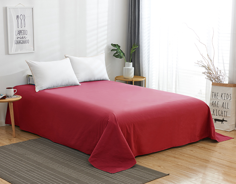2020新款纯色全棉单品床单  可定做尺寸 245*250cm 酒红