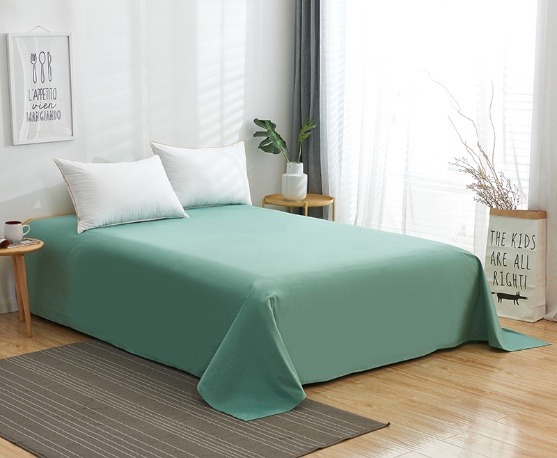 2020新款纯色全棉单品床单  可定做尺寸 245*250cm 玛瑙绿