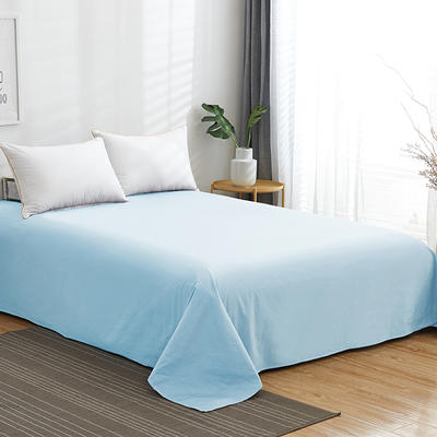 2020新款纯色全棉单品床单  可定做尺寸 245*250cm 天蓝