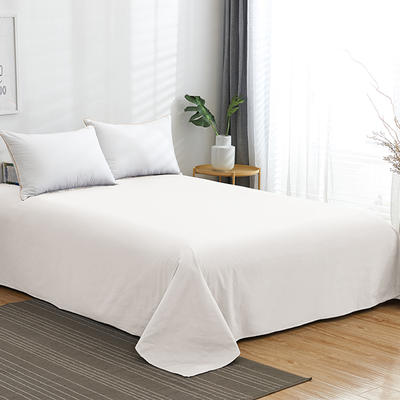 2020新款纯色全棉单品床单  可定做尺寸 245*250cm 白色