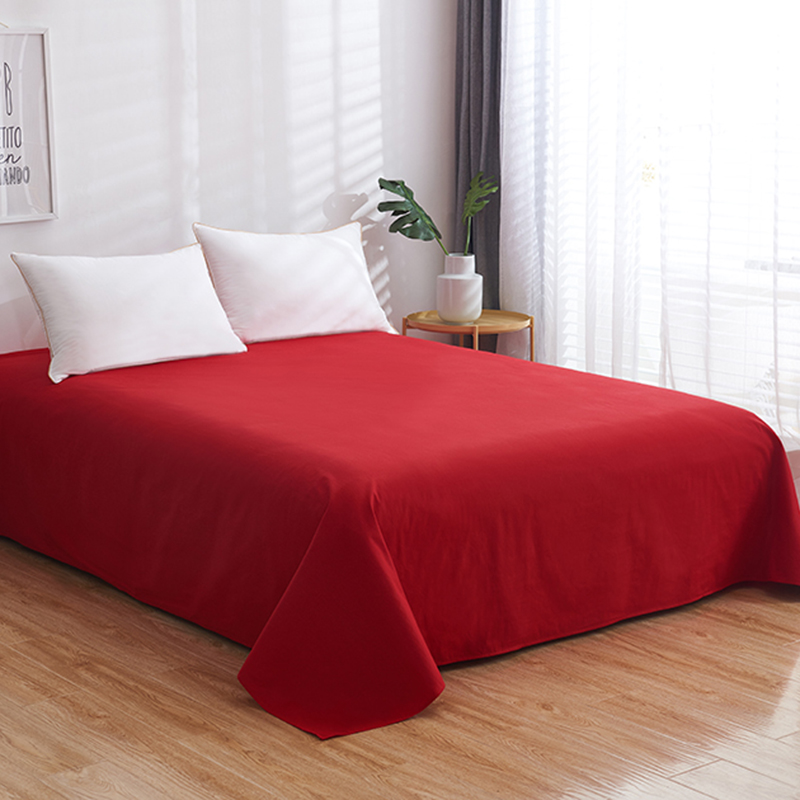 2020新款全棉纯色单品床单 245cmx250cm 大红