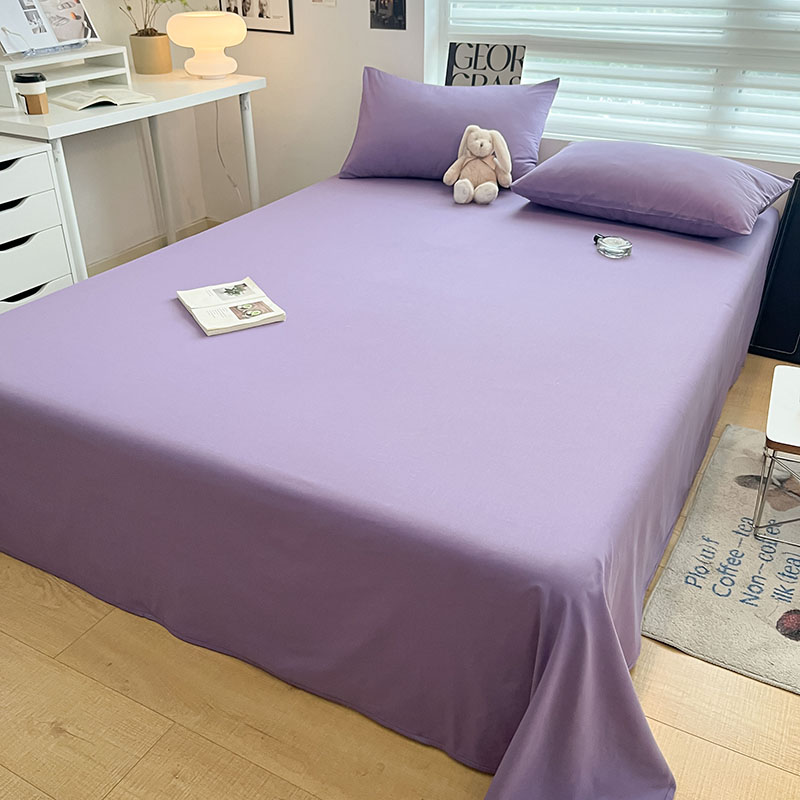 2023新款13374全棉纯色单品系列单床单/单枕套/单床笠 120*230cm单床单 床单-暗紫