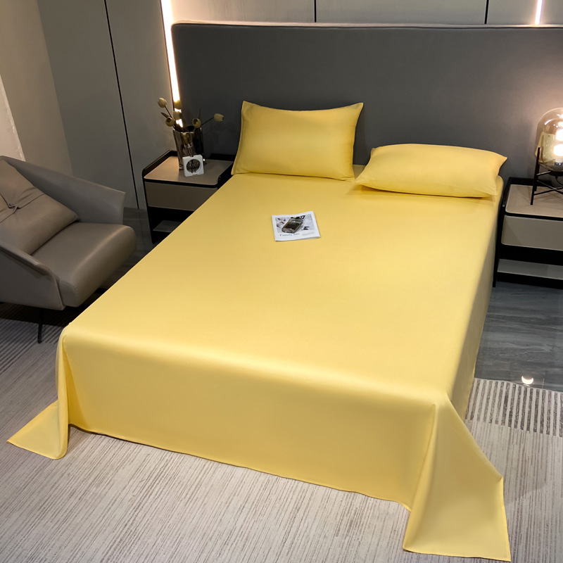 2024新款A类全棉AB版13374纯色单品系列-床单，枕套 1.2*2.3米单床单 床单-奶黄