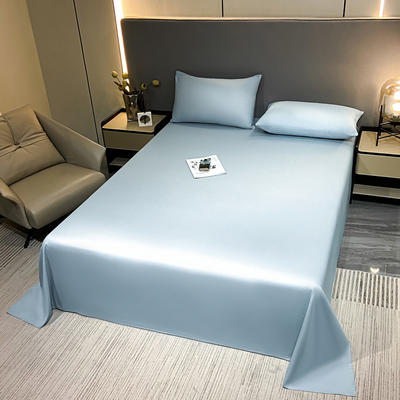 2024新款A类全棉AB版13374纯色单品系列-床单，枕套 1.2*2.3米单床单 床单-天空蓝